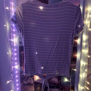 Blue American Eagle Stripped T-Shirt